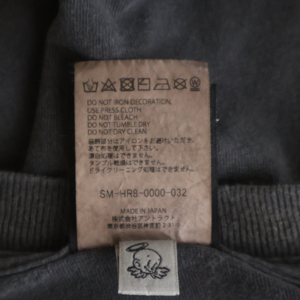 SAINT MICHAEL(セントマイケル) 25SS RAINBOW LS TEE加工 レインボーロゴプリントTシャツ 長袖クルーネックカットソー ブラック SM-HR8-0000-032