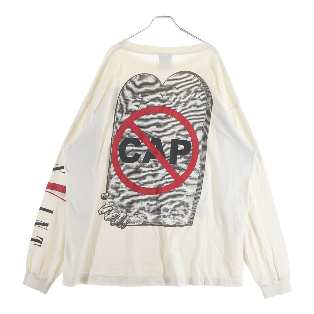 SAINT MICHAEL(セントマイケル) 22SS ×VLONE L/S NO CAP TEE ヴィーロン ノーキャップ アームプリントTシャツ 長袖クルーネックカットソー ホワイト SM-S22-0000-069