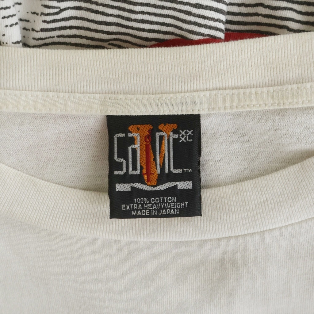 SAINT MICHAEL(セントマイケル) 22SS ×VLONE L/S NO CAP TEE ヴィーロン ノーキャップ アームプリントTシャツ 長袖クルーネックカットソー ホワイト SM-S22-0000-069