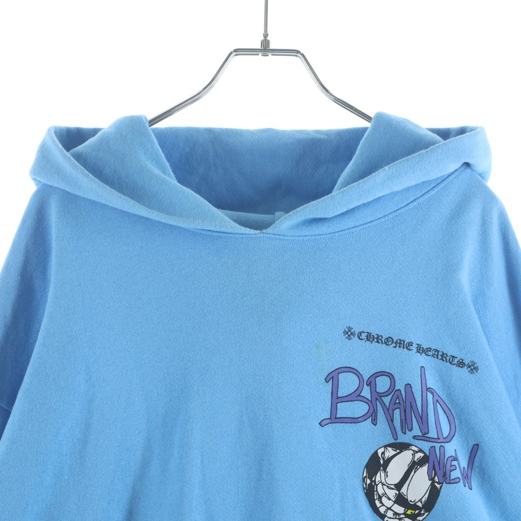 CHROME HEARTS(クロムハーツ) ×MATTY BOY BRAIN NEW PULLOVER HOODIE マッティボーイ ブレインニュー 両面プリント プルオーバースウェットパーカー フーディー ブルー