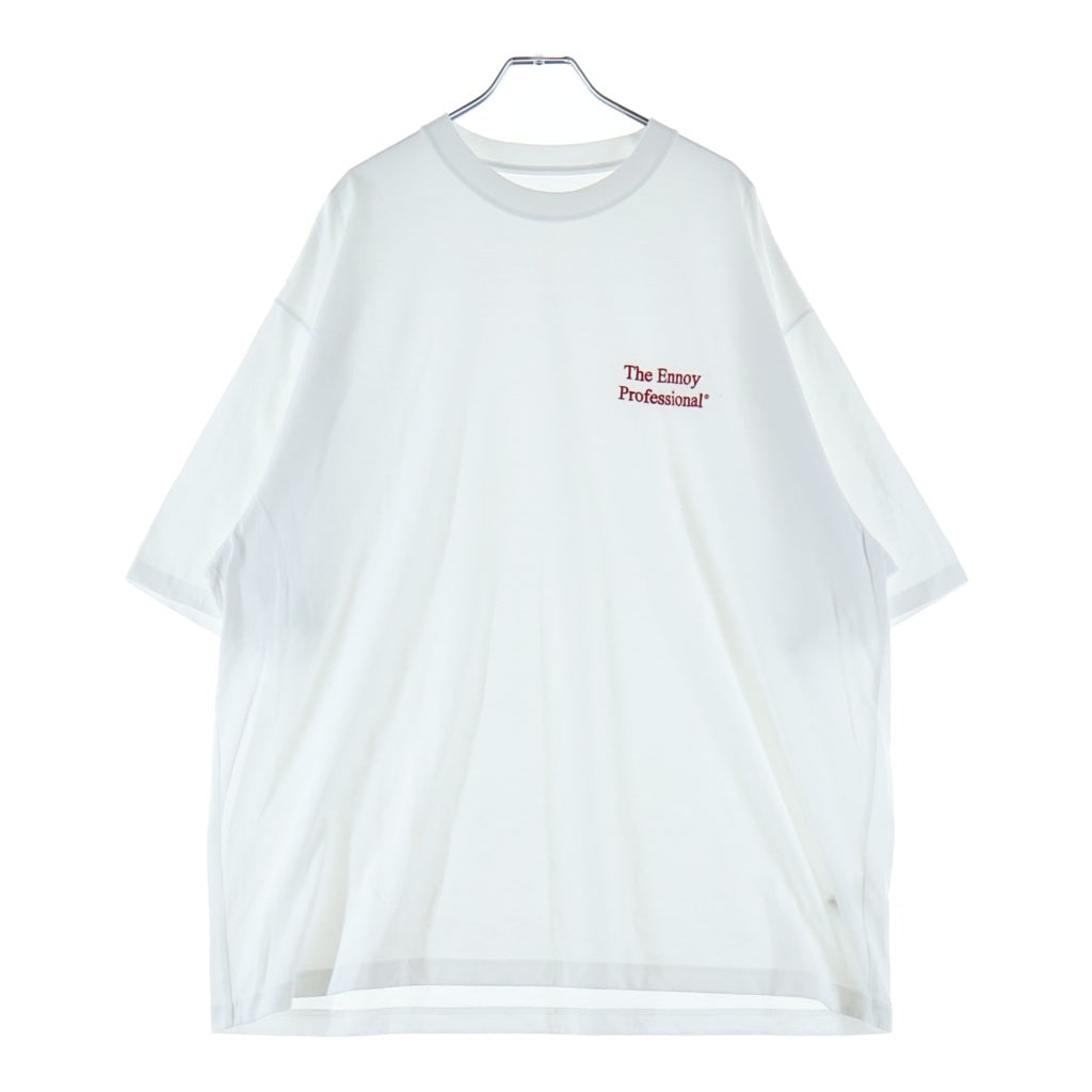 The Ennoy Professional(エンノイプロフェッショナル) 24SS LOGO T-SHIRT フロントロゴ刺繍Tシャツ 半袖クルーネックカットソー ホワイト SS24BRENCT04NTL