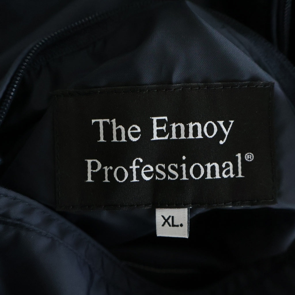 The Ennoy Professional(エンノイプロフェッショナル) 24SS PACKABLE NYLON JACKET パッカブル フロントロゴ刺繍 フード付 ジップアップナイロンジャケット ネイビー SS24BRENJK02LP