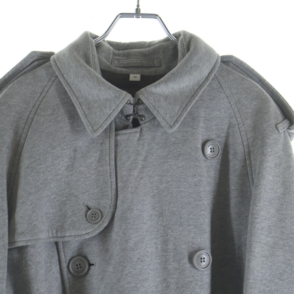 BURBERRY(バーバリー) 21SS Riccardo Tisci リカルドティッシ期 コットンスウェット ロングトレンチコート グレー 8016752