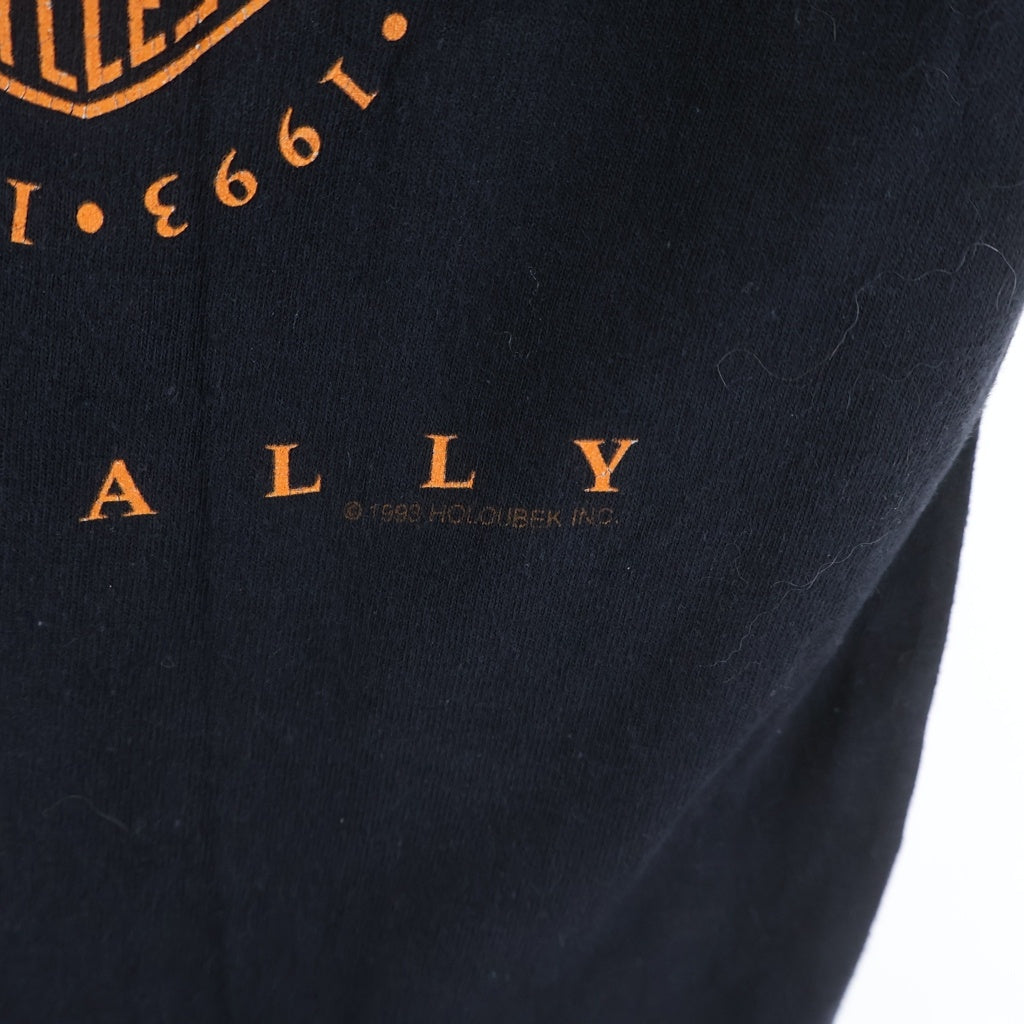 HARLEY DAVIDSON(ハーレーダビッドソン) 90S STURGIS 1993 TEE スネークプリントTシャツ 半袖クルーネックカットソー ブラック