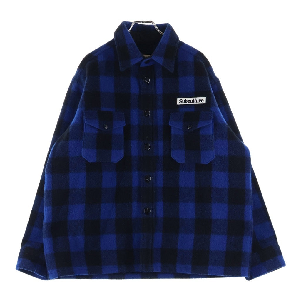 SUBCULTURE(サブカルチャー) 25AW BUFFALO CHECK JACKET バッファロー チェック シャツジャケット ブルー/ブラック SCJK-A2501