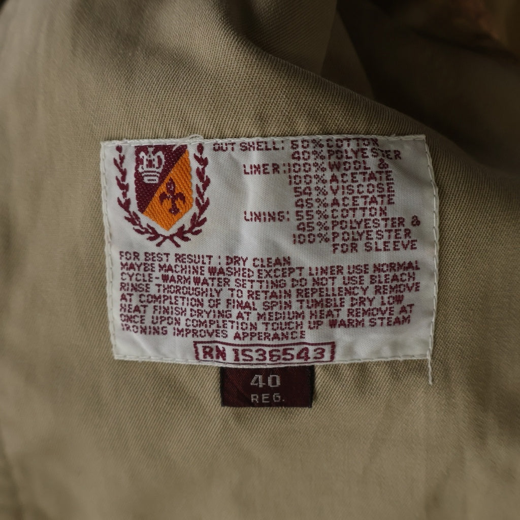 BARACUTA(バラクータ) ベルテッドデザイン ライナー付き 2Way トレンチコート ジャケット ベージュ