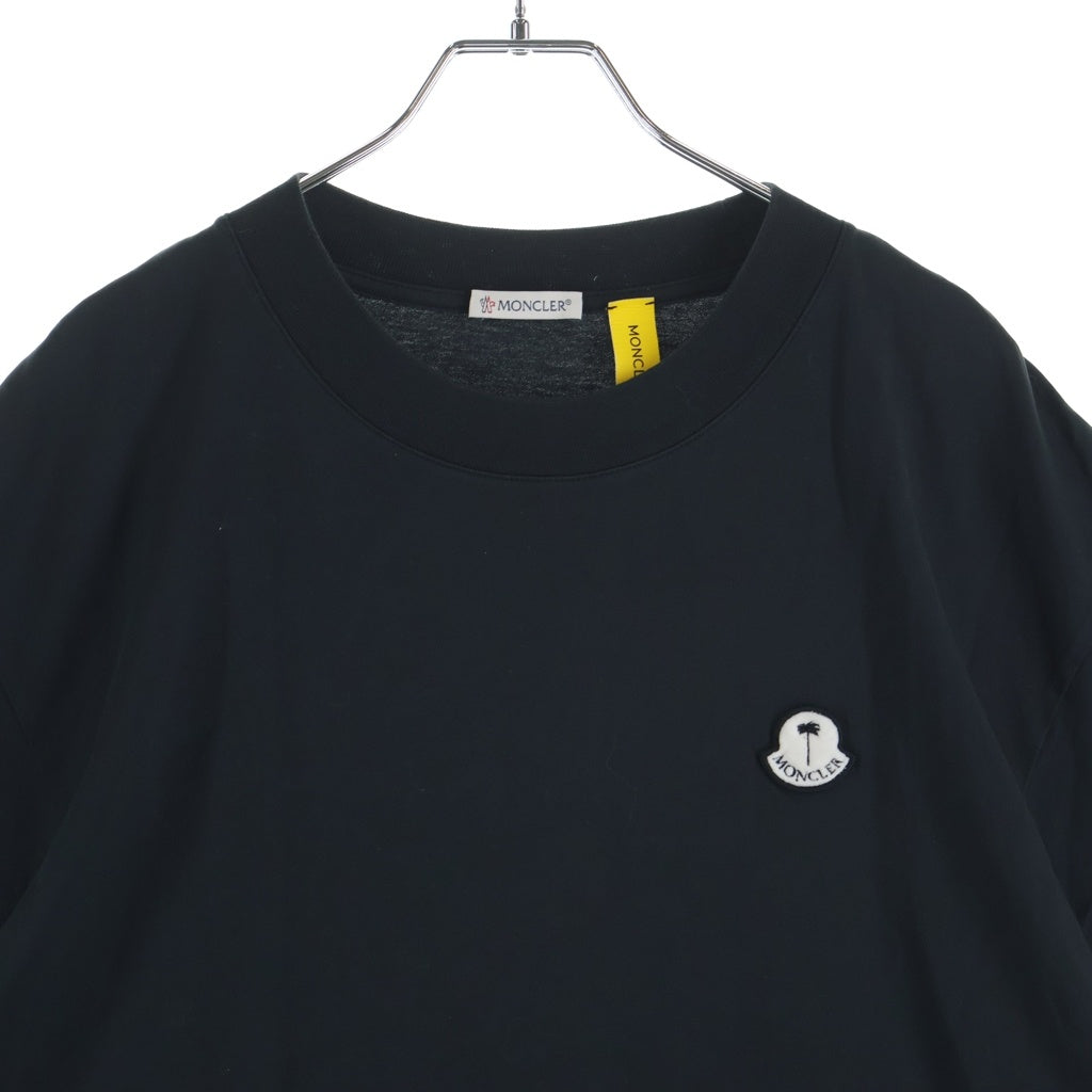 MONCLER GENIUS(モンクレール ジーニアス) 23AW ×PALM ANGELS SS T-SHIRT パームエンジェルス ロゴワッペン クルーネック半袖Tシャツ カットソー ブラック I209L8C00003