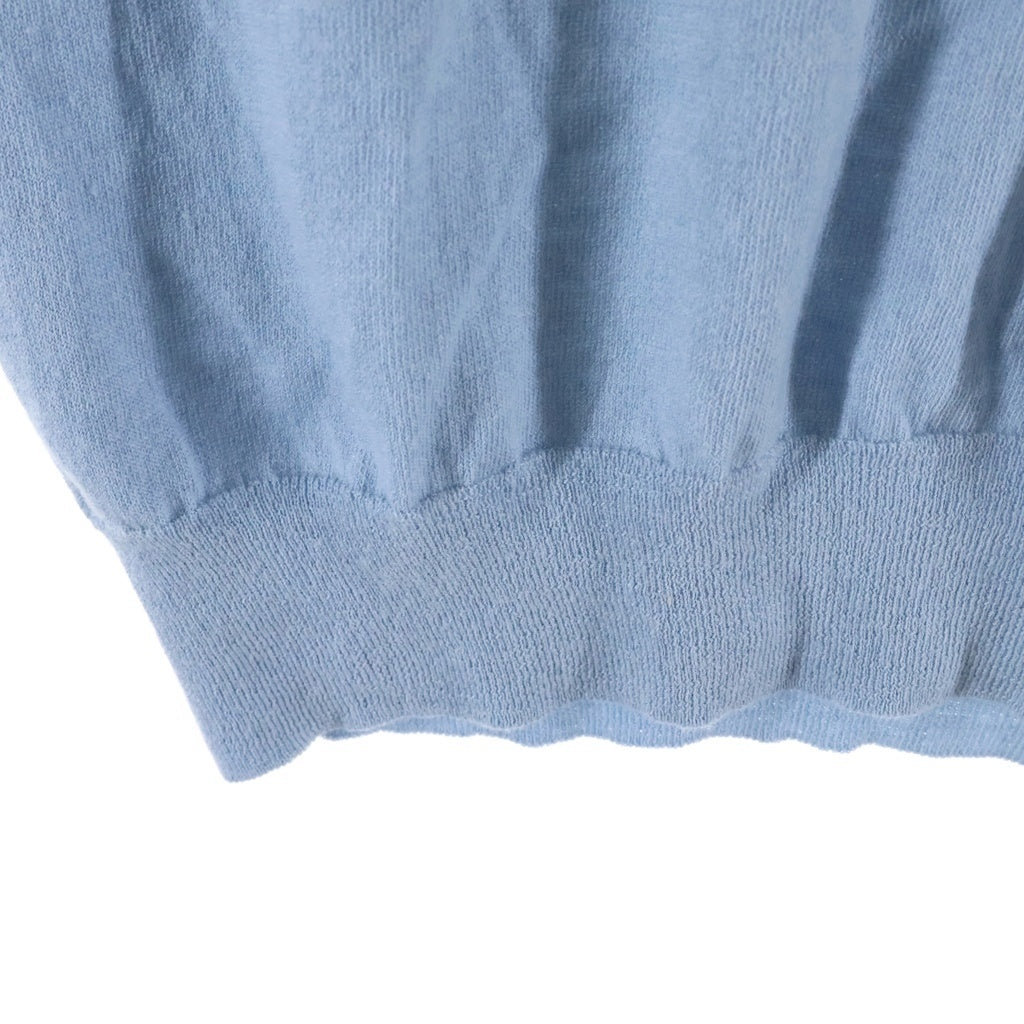 AURALEE(オーラリー) 24SS CASHMERE HARD TWIST KNIT TEE カシミヤ ハード ツイスト ニット クルーネック半袖Tシャツ カットソー ブルー A24ST02CT