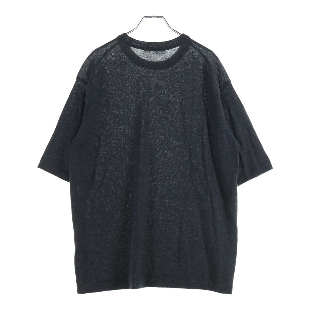 AURALEE(オーラリー) 23SS CASHMERE HARD TWIST KNIT TEE カシミヤ ハード ツイスト ニット クルーネック半袖Tシャツ カットソー グレー A23ST02CT