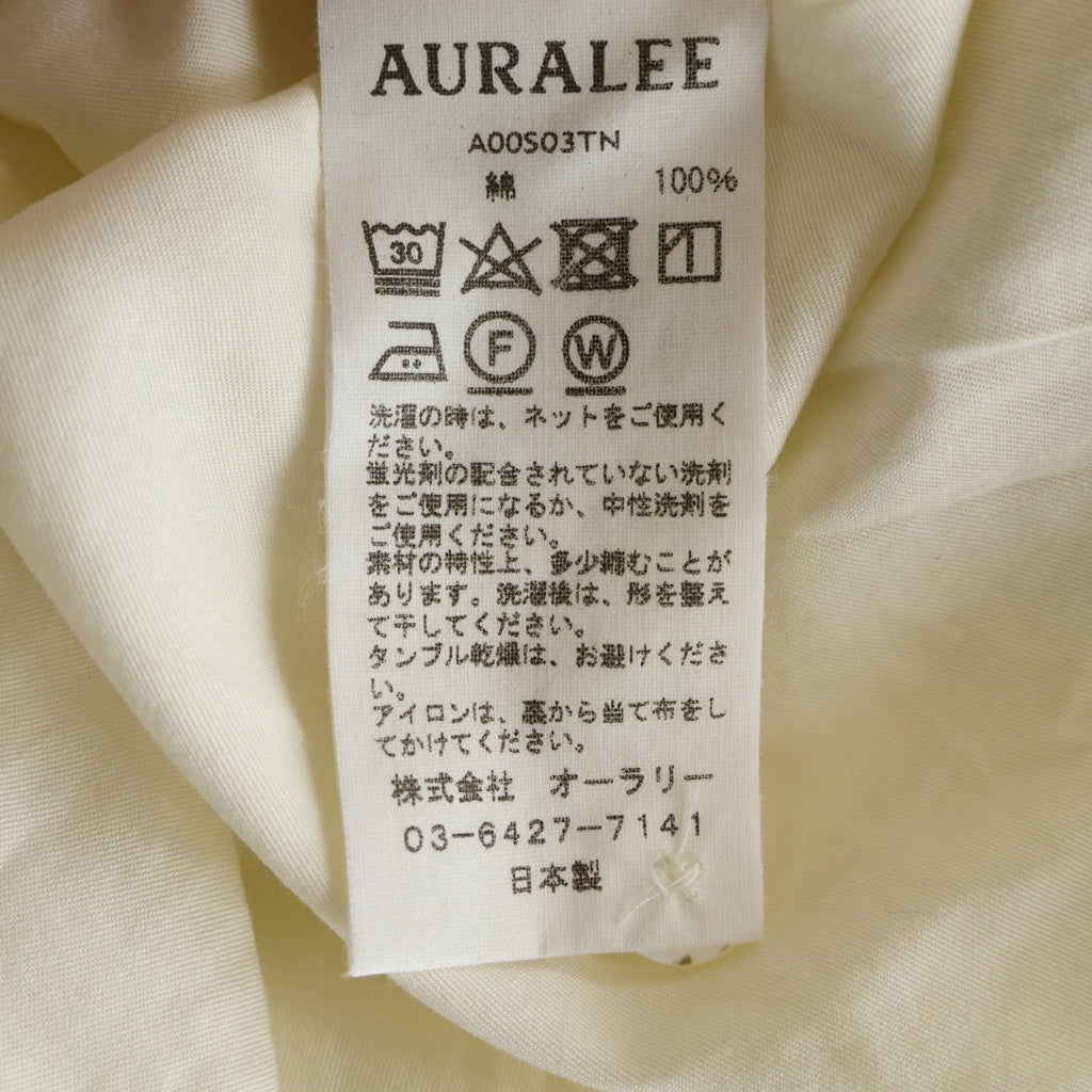 AURALEE(オーラリー) 23SS WASHED FINX TWILL BIG SHIRTS ウォッシュド フィンクス ツイル ビッグ 長袖シャツ アイボリー A00S03TN