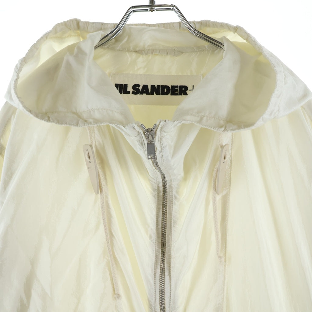 JIL SANDER +(ジルサンダープラス) 23SS SILK JACKET シルク混 フーデッドナイロンジャケット ホワイト J47BN0120 J70002