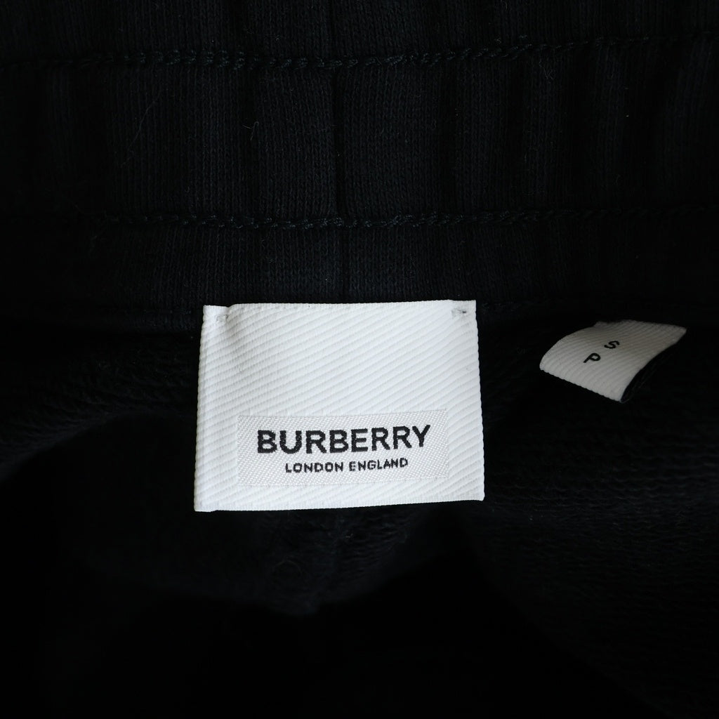 BURBERRY(バーバリー) HORSEFERRY PRINT COTTON DRAWCORD SHORTS ホースフェリー ロゴプリント コットン ドローコード スウェット カーゴショーツ ハーフパンツ ブラック 8013510