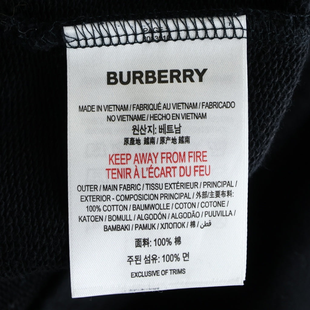 BURBERRY(バーバリー) HORSEFERRY PRINT COTTON DRAWCORD SHORTS ホースフェリー ロゴプリント コットン ドローコード スウェット カーゴショーツ ハーフパンツ ブラック 8013510