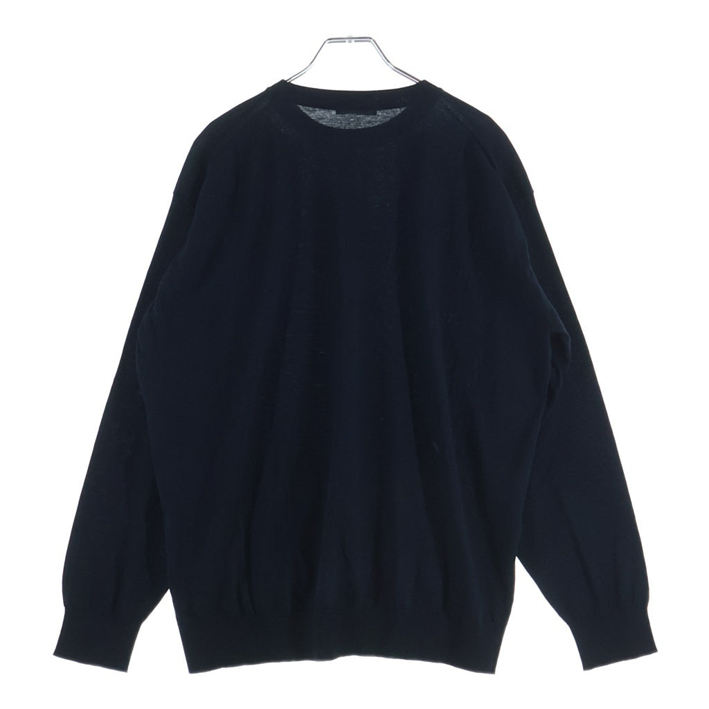 AURALEE(オーラリー) 25SS SUPER HIGH GAUGE COTTON KNIT PULLOVER LIGHT スーパー ハイゲージ コットン プルオーバー ライト クルーネックニットセーター ブラック A25SP01KA
