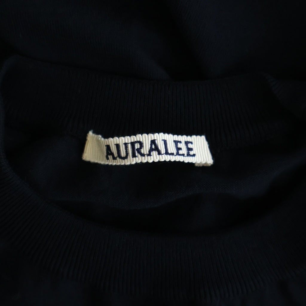 AURALEE(オーラリー) 25SS SUPER HIGH GAUGE COTTON KNIT PULLOVER LIGHT スーパー ハイゲージ コットン プルオーバー ライト クルーネックニットセーター ブラック A25SP01KA