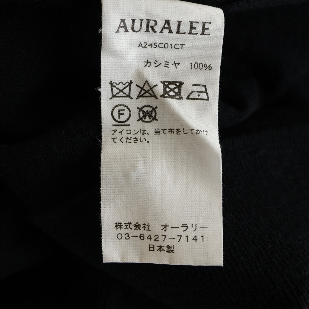 AURALEE(オーラリー) 24SS CASHMERE HARD TWIST KNITCARDIGAN カシミヤ ハード ツイスト ニットカーディガン ブラック A24SC01CT