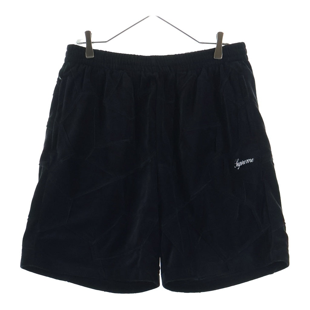 SUPREME(シュプリーム) 25SS Patchwork Velour Short パッチワーク ベロア ショーツ ハーフパンツ ブラック