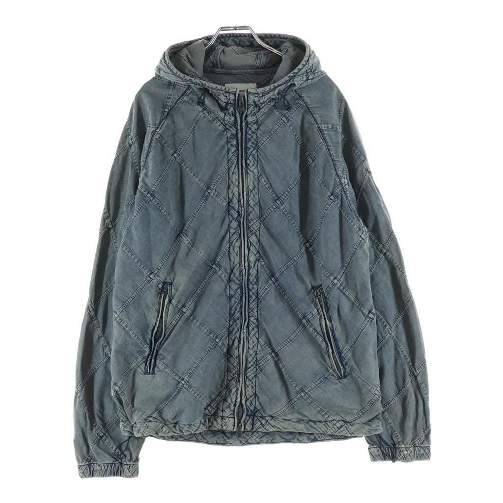 THISISNEVERTHAT(ディスイズネバーザット) PATCHWORK DENIM WINDBREAKER パッチワーク デニム ウィンドブレーカー フーデッドジャケット インディゴ TN261DOWLS03