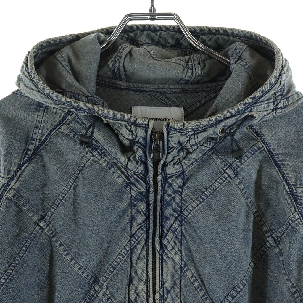 THISISNEVERTHAT(ディスイズネバーザット) PATCHWORK DENIM WINDBREAKER パッチワーク デニム ウィンドブレーカー フーデッドジャケット インディゴ TN261DOWLS03