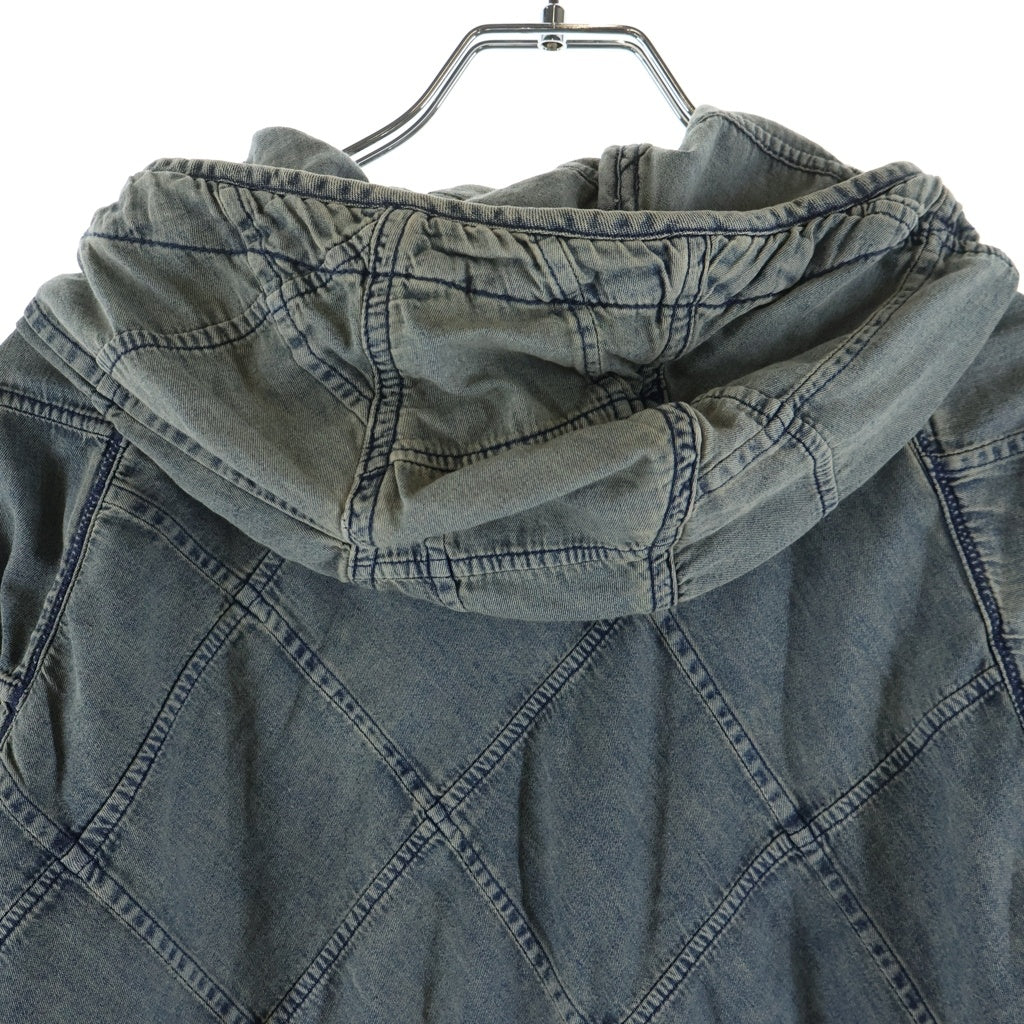THISISNEVERTHAT(ディスイズネバーザット) PATCHWORK DENIM WINDBREAKER パッチワーク デニム ウィンドブレーカー フーデッドジャケット インディゴ TN261DOWLS03