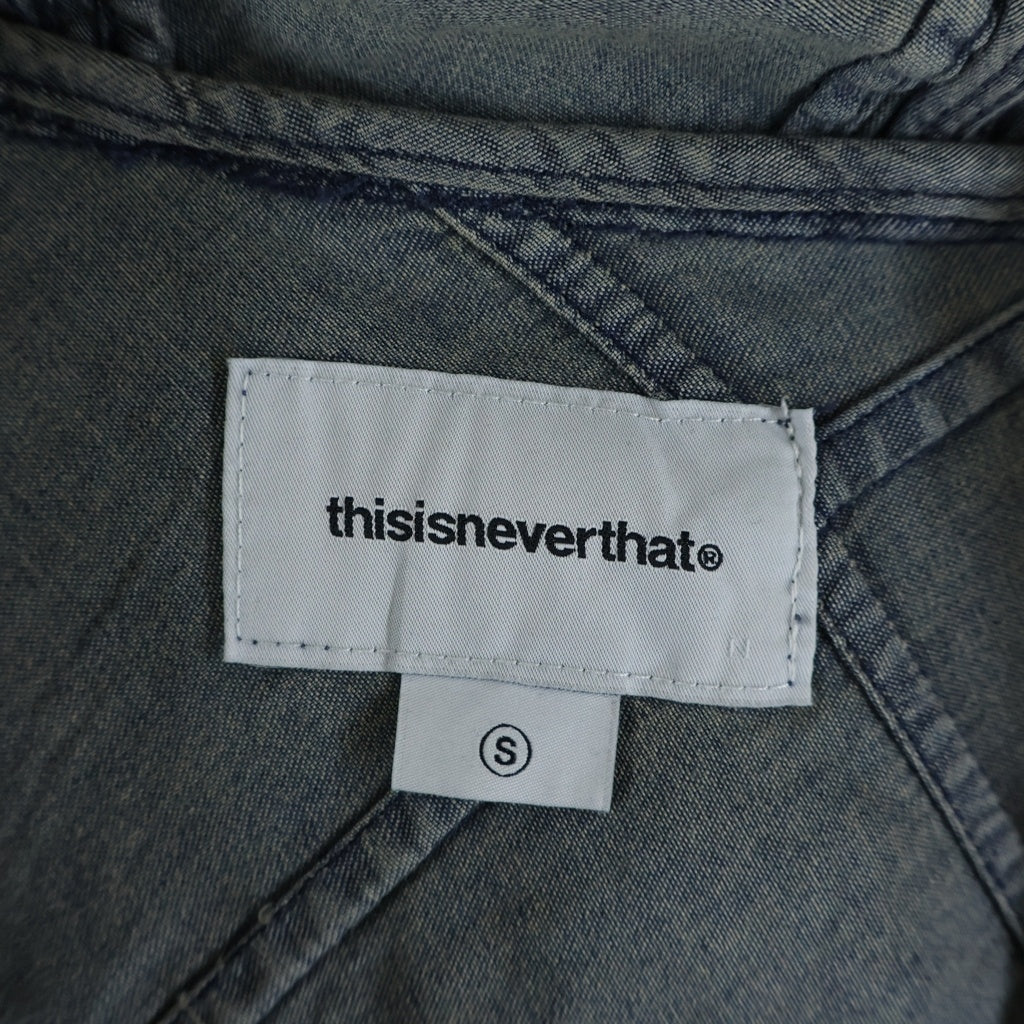 THISISNEVERTHAT(ディスイズネバーザット) PATCHWORK DENIM WINDBREAKER パッチワーク デニム ウィンドブレーカー フーデッドジャケット インディゴ TN261DOWLS03