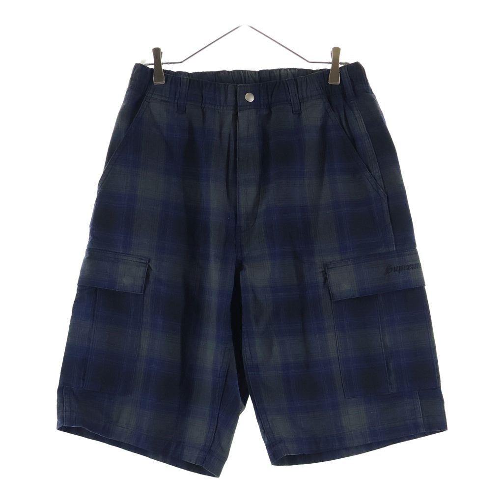 SUPREME(シュプリーム) 25SS Shadow Plaid Cargo Short シャドウ プレイド カーゴ ショーツ ハーフパンツ ネイビー/グレー