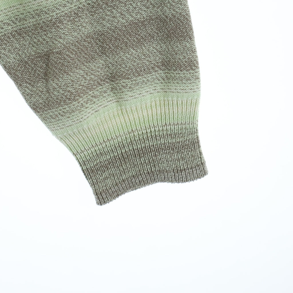 AURALEE(オーラリー) 26SS COTTON SILK GRADIENT STRIPE KNIT SHIRT CARDIGAN コットン シルク グラディエント ストライプ シャツ ニットカーディガン グリーン/ブラウン A26SC01GB