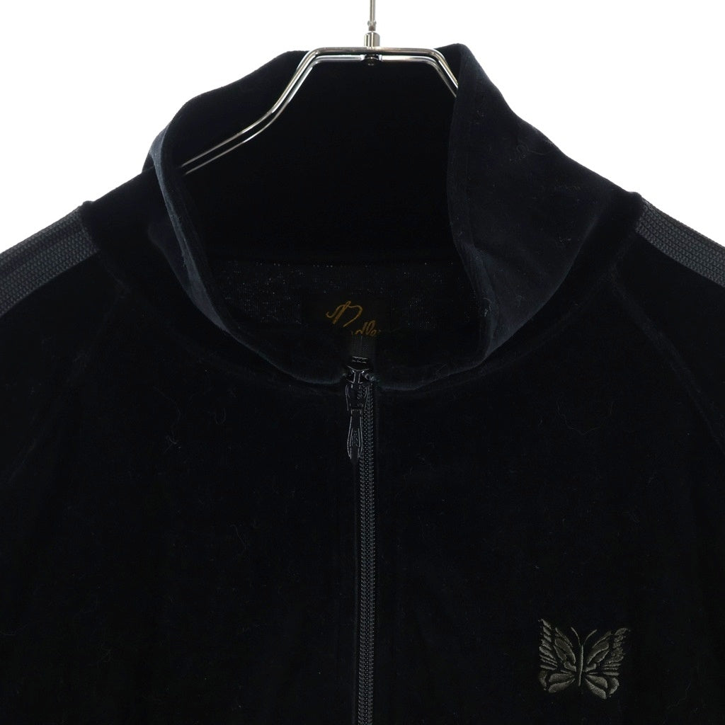 Needles(ニードルス) TRACK JACKET サイドライン ベロア トラックジャケット ブラック RW1666