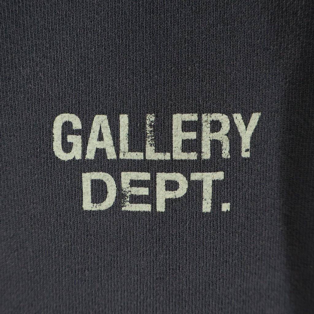 GALLERY DEPT.(ギャラリーデプト) 23SS 90S RECYCLE DISTRESSED PRINTED JERSEY HOODIE リサイクル プリンテッド ジャージ プルオーバースウェットパーカー フーディー ブラック