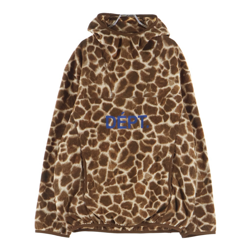 GALLERY DEPT.(ギャラリーデプト) 26SS TRAIL FLEECE GIRAFFE ジラフ柄 フーデッドフリースジャケット ブラウン