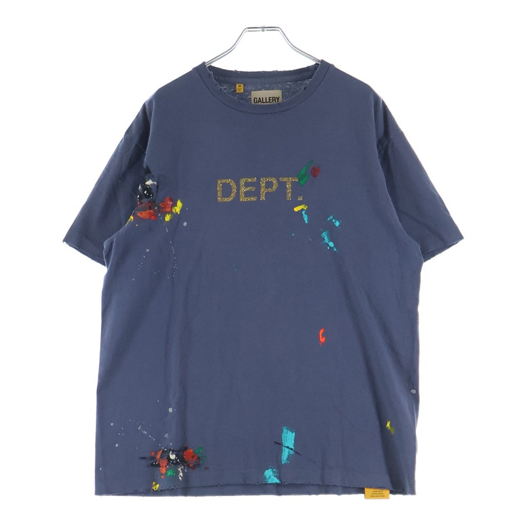 GALLERY DEPT.(ギャラリーデプト) 22AW LOGO HAND PAINTED TEE ロゴ ハンドペイント クルーネック半袖Tシャツ カットソー ネイビー DEPTNV01