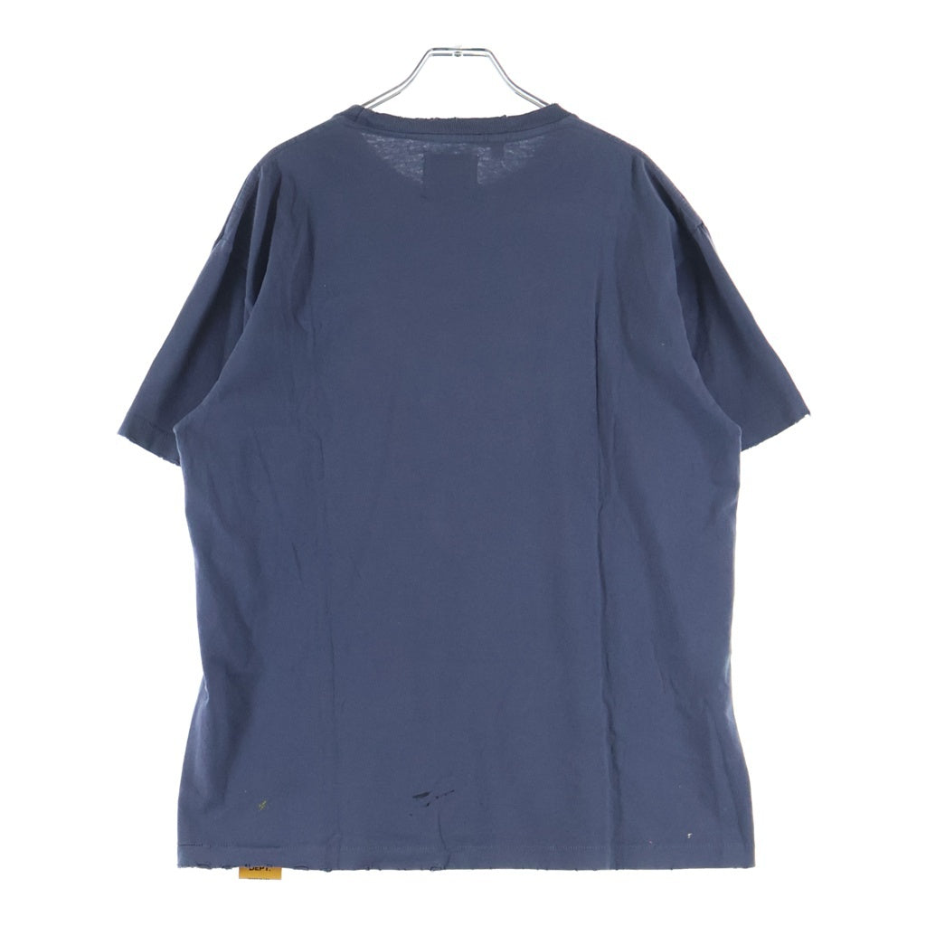 GALLERY DEPT.(ギャラリーデプト) 22AW LOGO HAND PAINTED TEE ロゴ ハンドペイント クルーネック半袖Tシャツ カットソー ネイビー DEPTNV01