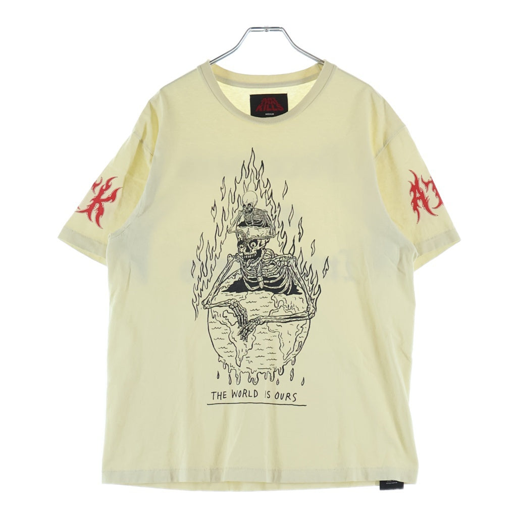 GALLERY DEPT.(ギャラリーデプト) THE WORLD IS OURS ザ ワールド イズ アワーズ スカルプリント クルーネック半袖Tシャツ カットソー アイボリー ATKT10095