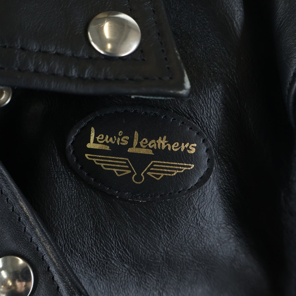 COMME des GARCONS(コムデギャルソン) 24AW AD2024 ×LEWIS LEATHERS ルイスレザー 青山限定 ペイント加工 カウハイド ダブルライダース レザージャケット ブラック KZ-J017