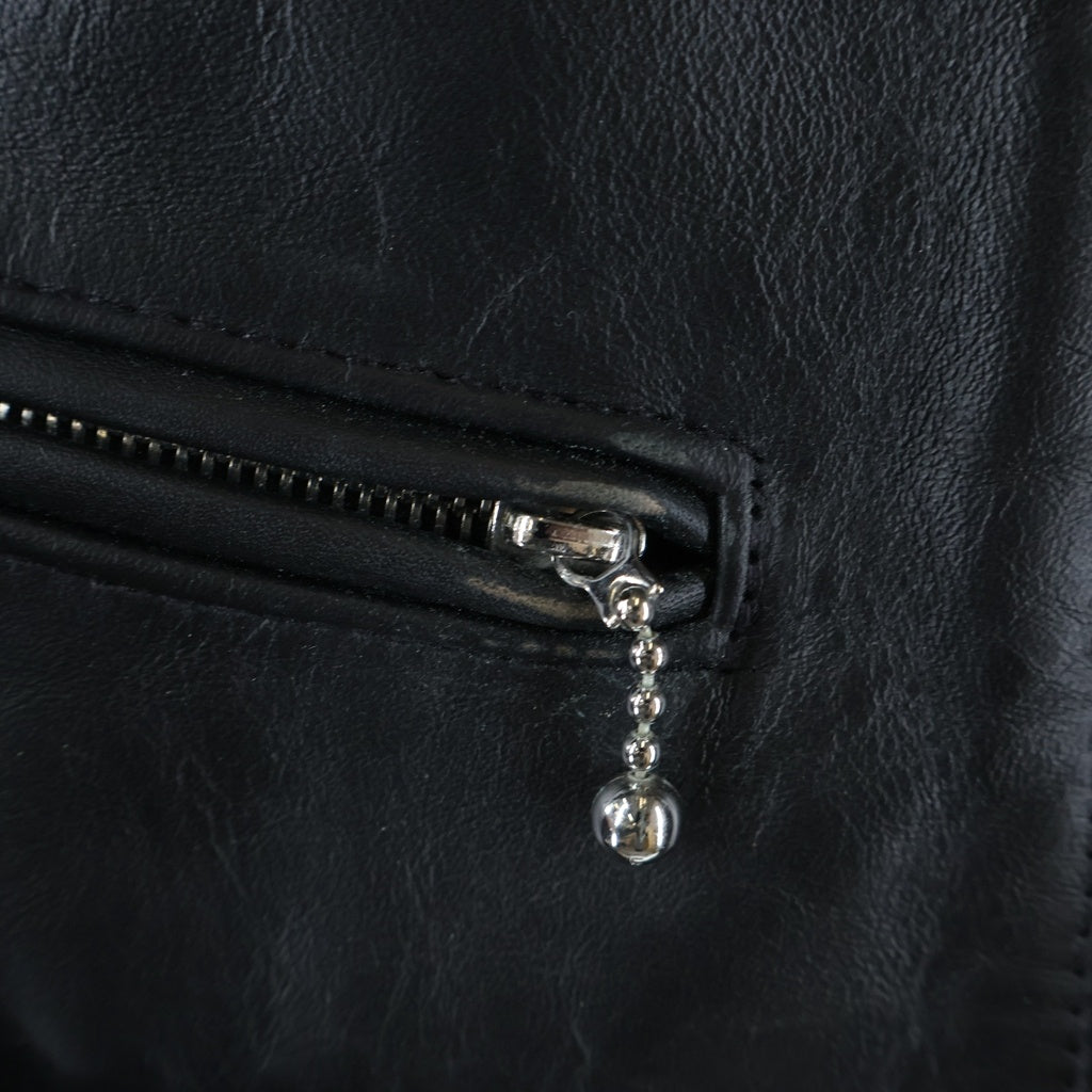COMME des GARCONS(コムデギャルソン) 24AW AD2024 ×LEWIS LEATHERS ルイスレザー 青山限定 ペイント加工 カウハイド ダブルライダース レザージャケット ブラック KZ-J017