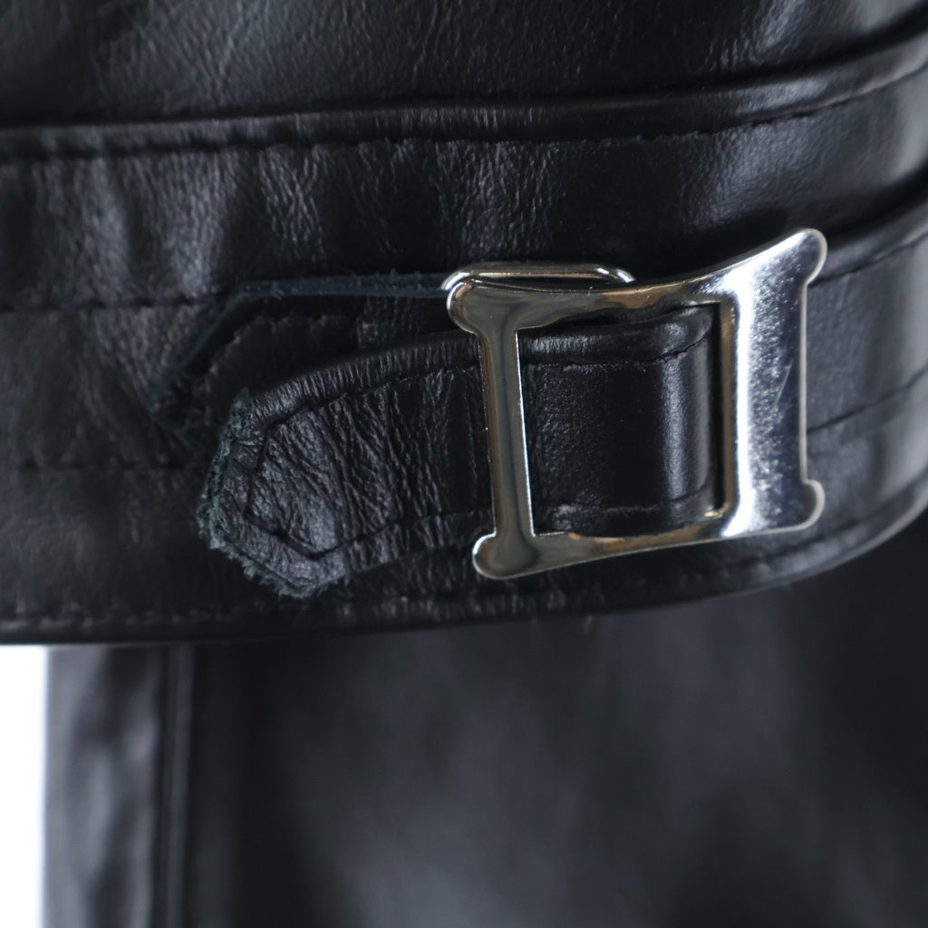 MONCLER GENIUS(モンクレール ジーニアス) 21AW ×LEWIS LEATHERS DWAYNE CYCLONE ルイスレザー サイクロン ホースハイド ダブルライダース レザージャケット ブラック G209U1A00022