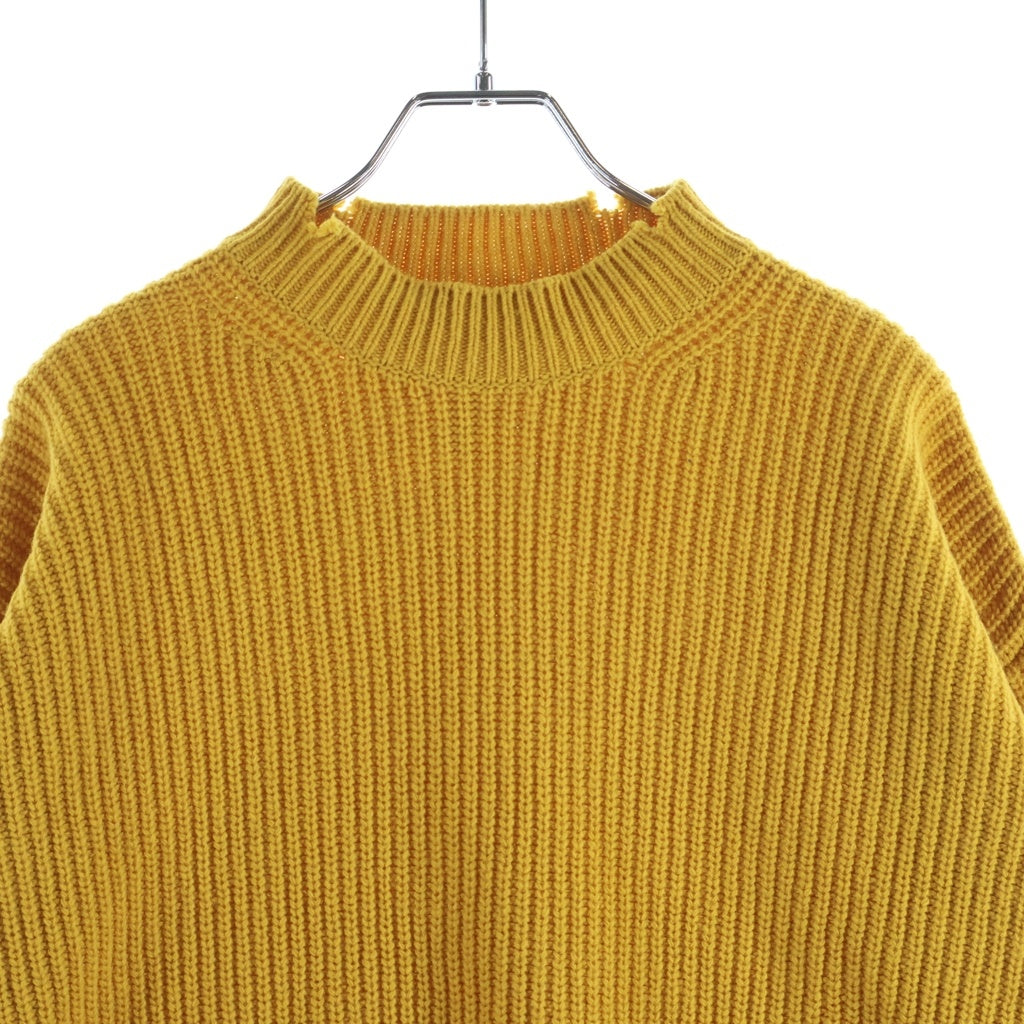 MSGM(エムエスジーエム) ウール混 長袖モックネックニットセーター イエロー 2540MM137