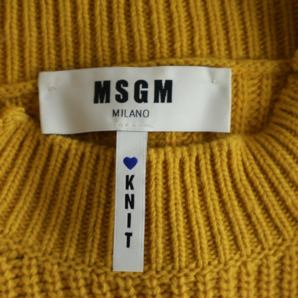 MSGM(エムエスジーエム) ウール混 長袖モックネックニットセーター イエロー 2540MM137