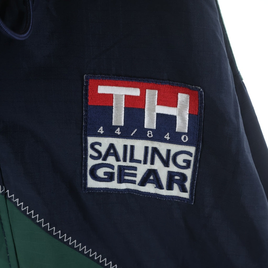 TOMMY HILFIGER(トミーヒルフィガー) 90S SAILING GEAR 香港製 ロゴワッペン リップストップ フーデッド セーリングジャケット マルチカラー
