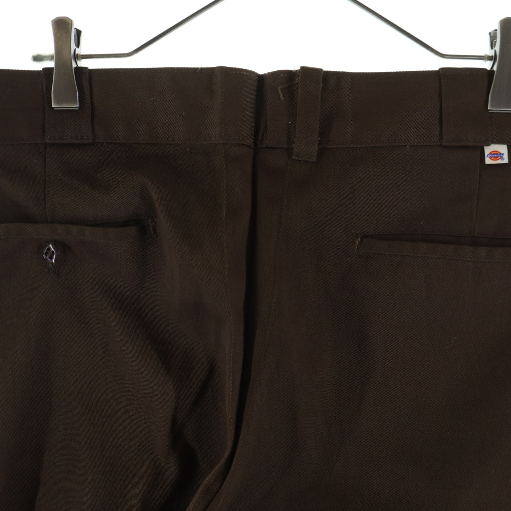 Dickies(ディッキーズ) 60-70S VINTAGE 874 USA製 ヴィンテージ プリント赤 チビタグ 棒TALON ジップフライ ワークパンツ ブラウン