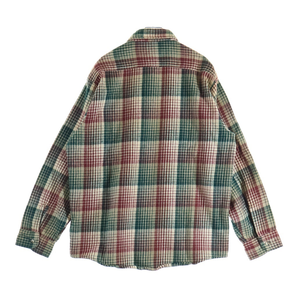 FIVE BROTHERS(ファイブブラザー) 90S VINTAGE ヴィンテージ USA製 コットンヘビネル チェック長袖シャツ グリーン/レッド