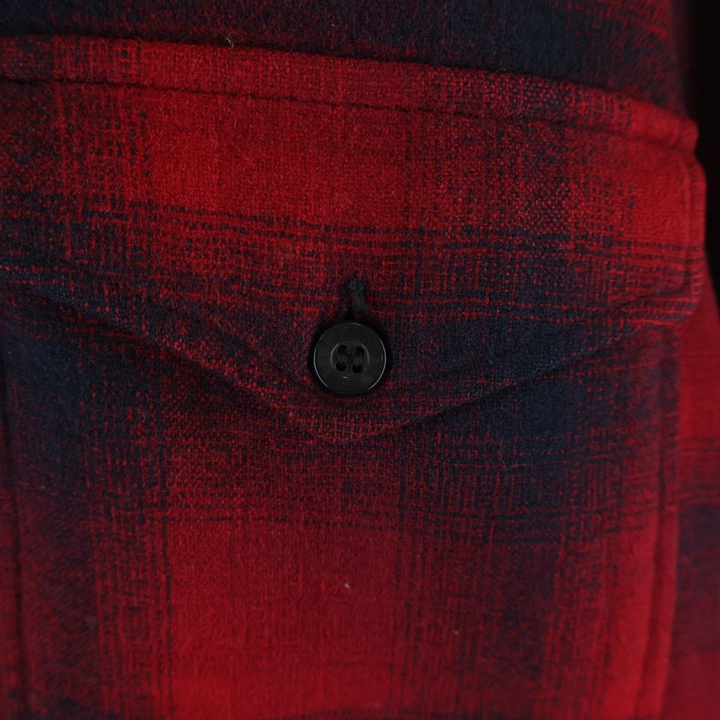 PENDLETON(ペンドルトン) 70S VINTAGE ヴィンテージ USA製 オンブレチェック ウールフランネル 長袖シャツ レッド