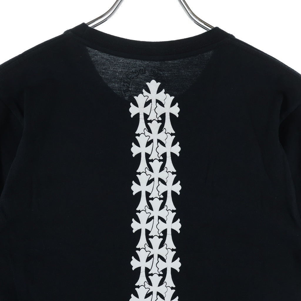 CHROME HEARTS(クロムハーツ) Cemetery Cross Tire Track Tee バックセメタリークロス タイヤトラック プリントTシャツ 半袖カットソー ブラック