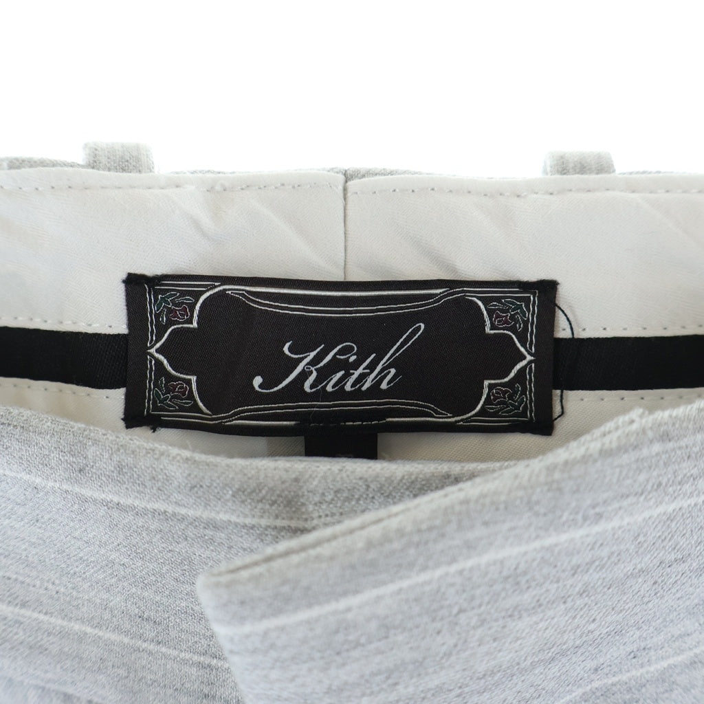 KITH(キス) Pinstripe Eli Pleated Trouser ピンストライプ レーヨン混 トラウザーパンツ スラックス グレー