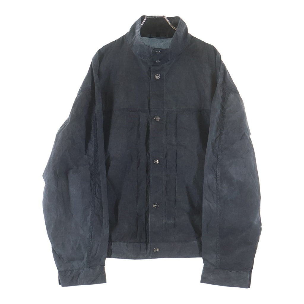 KITH(キス) Garment Dyed Wrinkle Nylon Alonzo Tech Jacket ガーメントダイ スナップボタン スタンドカラー ナイロンテックジャケット グレー
