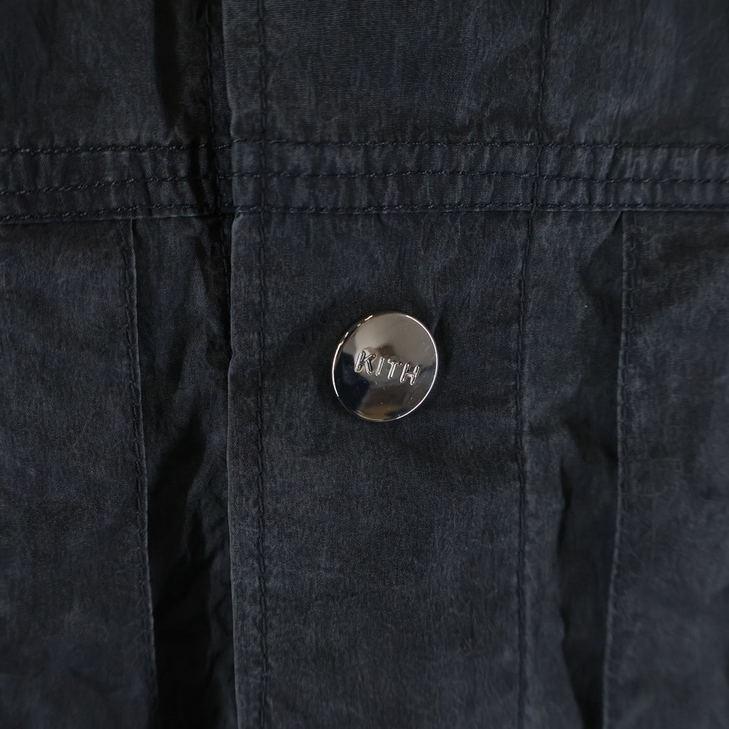 KITH(キス) Garment Dyed Wrinkle Nylon Alonzo Tech Jacket ガーメントダイ スナップボタン スタンドカラー ナイロンテックジャケット グレー