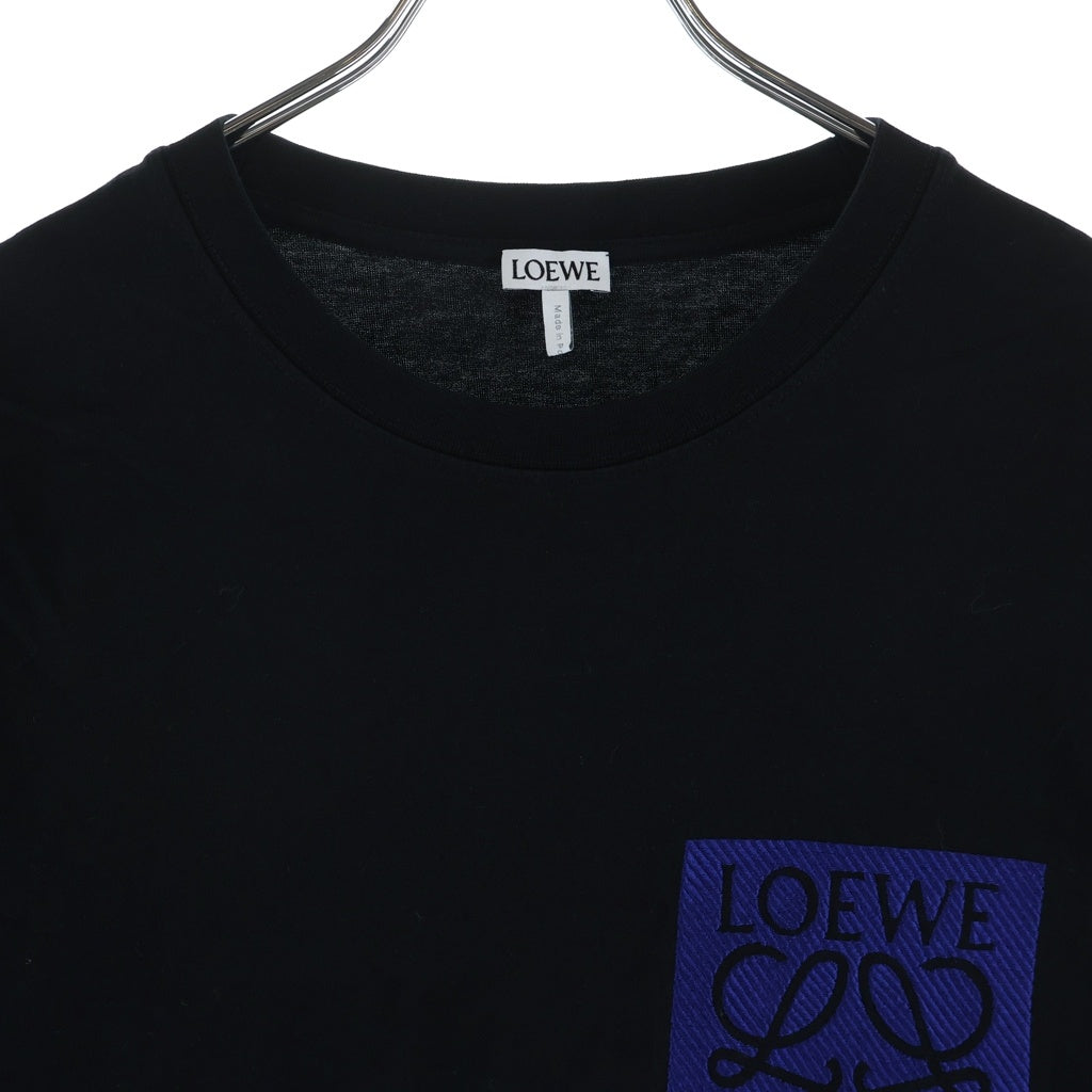 LOEWE(ロエベ) フロントアナグラムワッペン クルーネック半袖Tシャツ カットソー ブラック H526Y22XAT