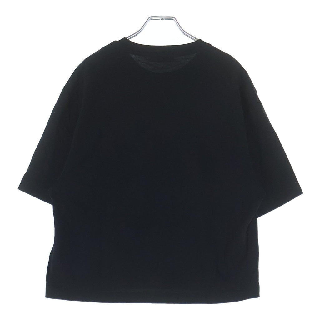 VERSACE(ヴェルサーチ) フロントロゴプリント クルーネック半袖Tシャツ カットソー ブラック 1014427 1A16040