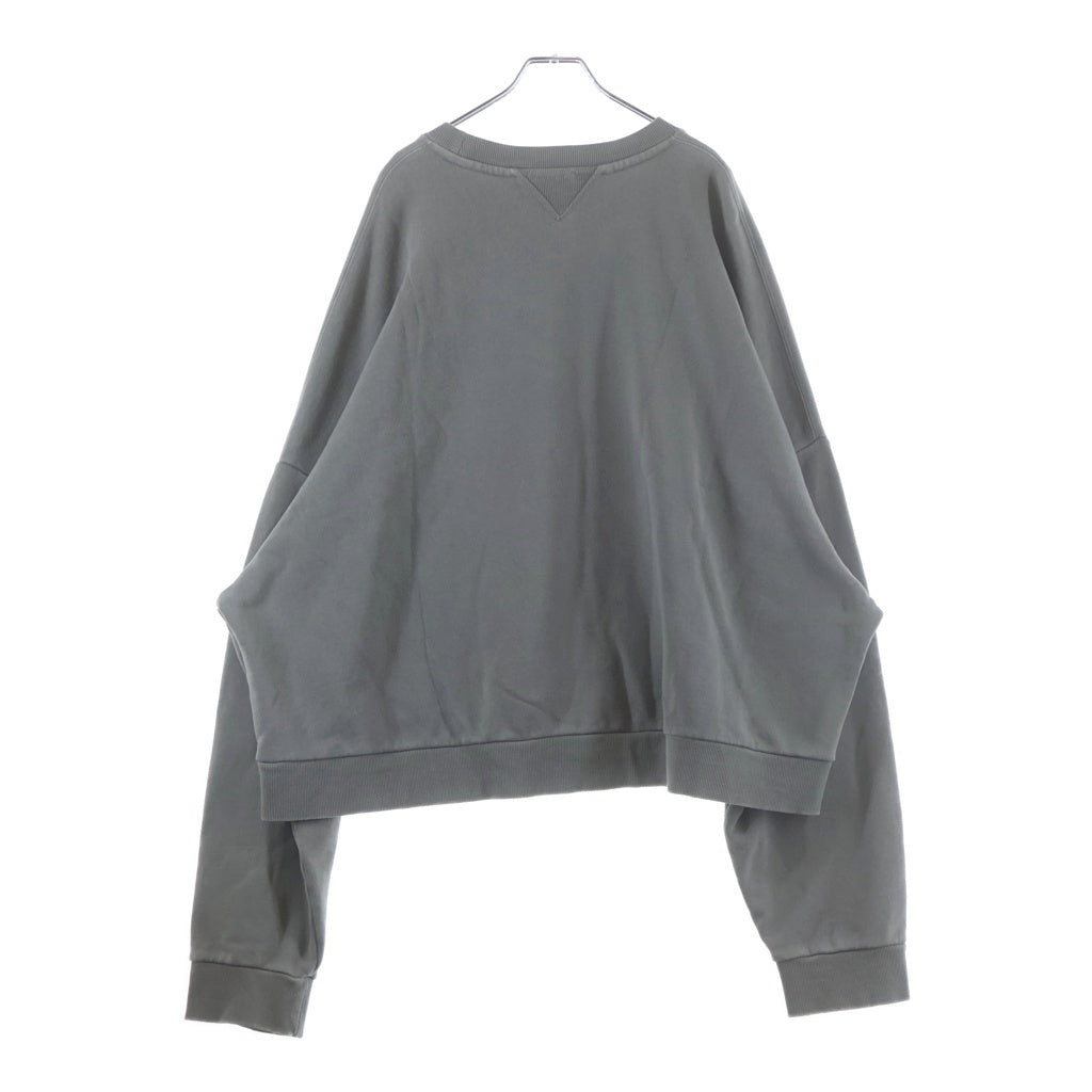 entire studios(エンタイア スタジオ) BOX CREW WASH ボックス ウォッシュ クロップド クルーネックスウェットシャツ トレーナー グレー ES2126 PO083
