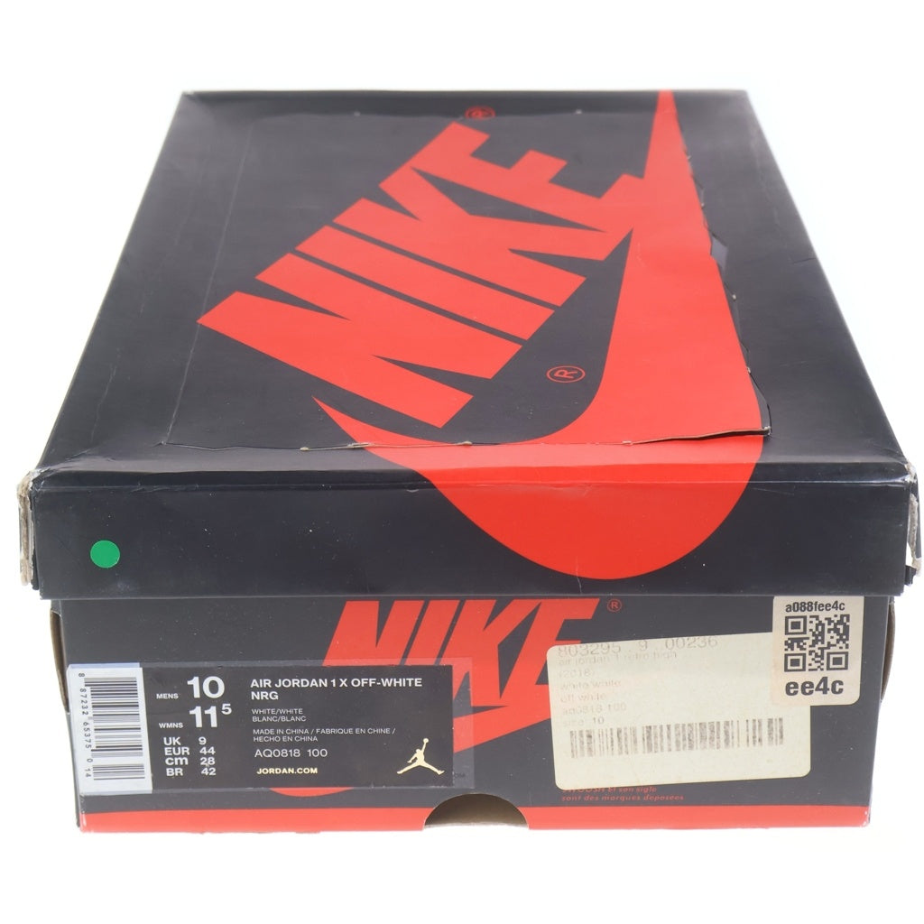 NIKE(ナイキ) ×OFF-WHITE AIR JORDAN 1 RETRO HIGH NRG EU限定 オフホワイト エアジョーダン1 レトロ ハイカットスニーカー ホワイト US10/28cm AQ0818-100